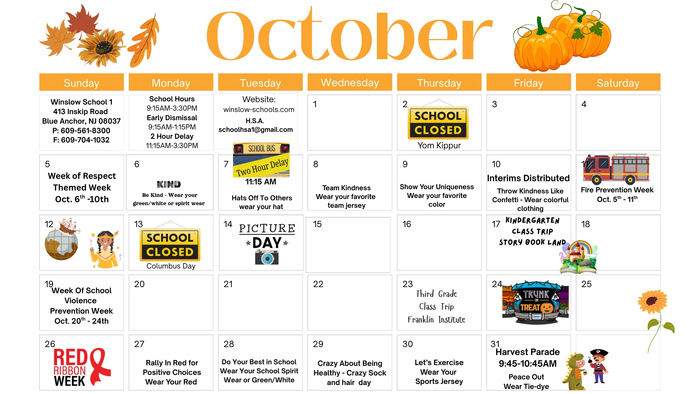 October Calendar